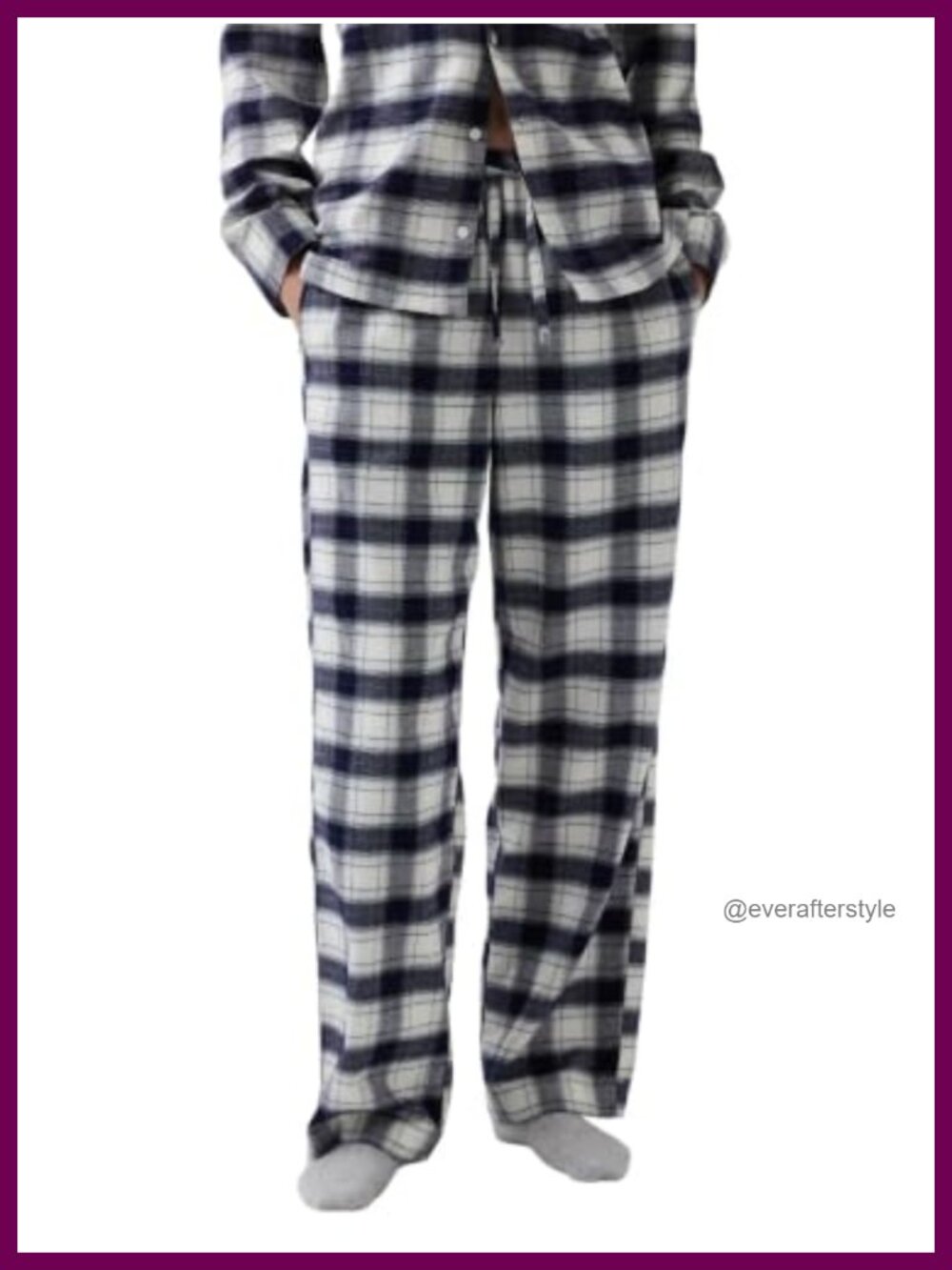 GAP Women's Flannel Pajama Pants 100% Cotton Pull On Ankle Length